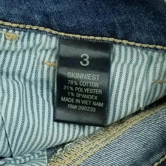Bullhead Black Size 3 Juniors Skinniest Blue Denim Jeans Inseam Size 30 - Picture 5 of 11